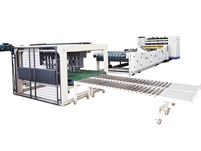 Cortadora hendidora con corte transversal y apilador para cartón de 2 capas