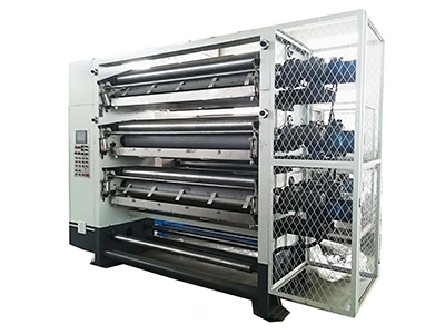 Encoladora para líneas de cartón corrugado de siete capas